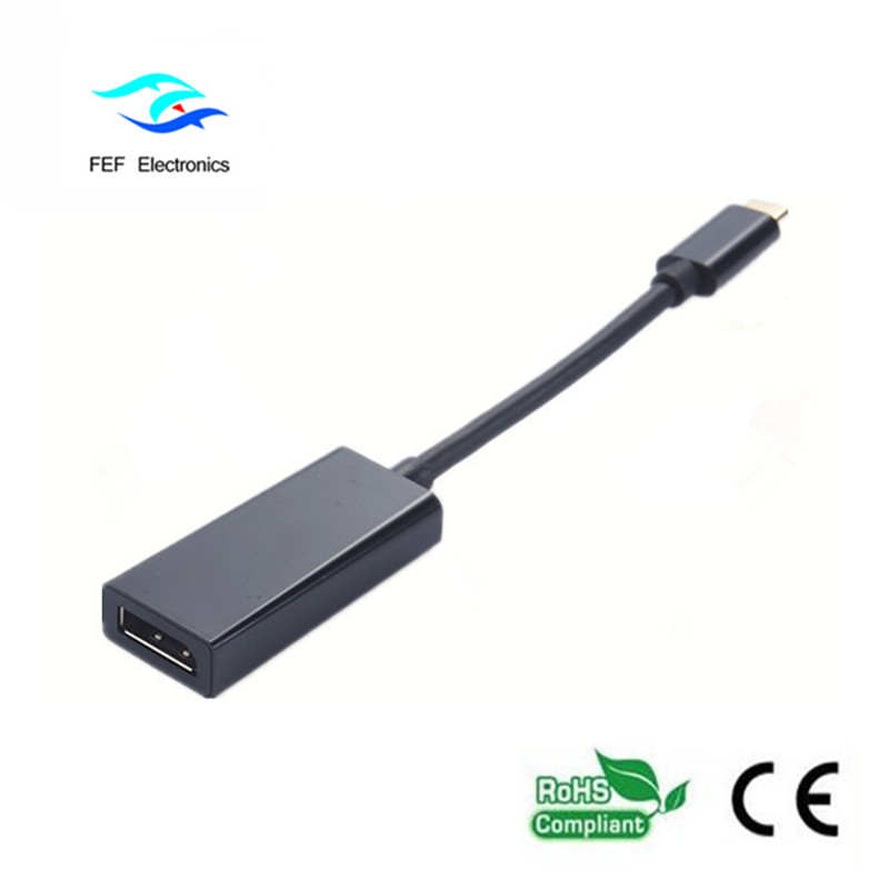 Convertisseur USB TYPE-C vers Displayport Boîtier métallique Code: FEF-USBIC-004