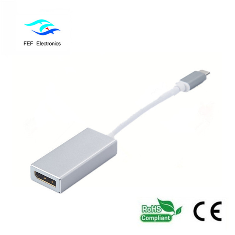 Convertisseur USB TYPE-C vers Displayport Boîtier métallique Code: FEF-USBIC-004