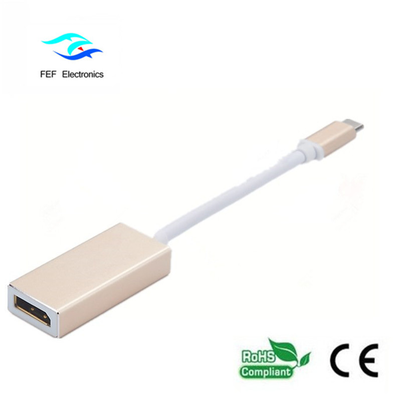 Convertisseur USB TYPE-C vers Displayport Boîtier métallique Code: FEF-USBIC-004