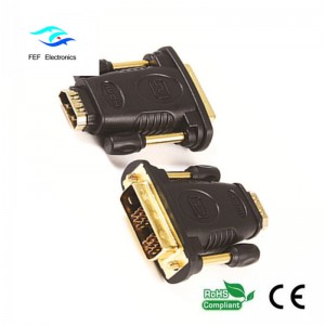 Adaptateur DVI (24 + 1) mâle vers HDMI femelle or / nickel Code: FEF-HD-005