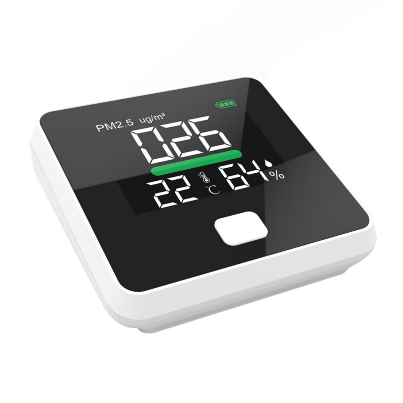 Moniteur de pollution de la qualité de l'air, Détecteur de poussière, Indicateur de température et d'humidité, Capteur, Testeur; Détectez la poussière de PM2.5 / PM10 / PM1.0 Micron, testez le gaz composé organique volatil de TVOC intérieur