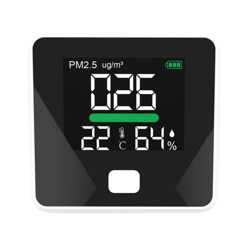 Moniteur de pollution de la qualité de l'air, Détecteur de poussière, Indicateur de température et d'humidité, Capteur, Testeur; Détectez la poussière de PM2.5 / PM10 / PM1.0 Micron, testez le gaz composé organique volatil de TVOC intérieur