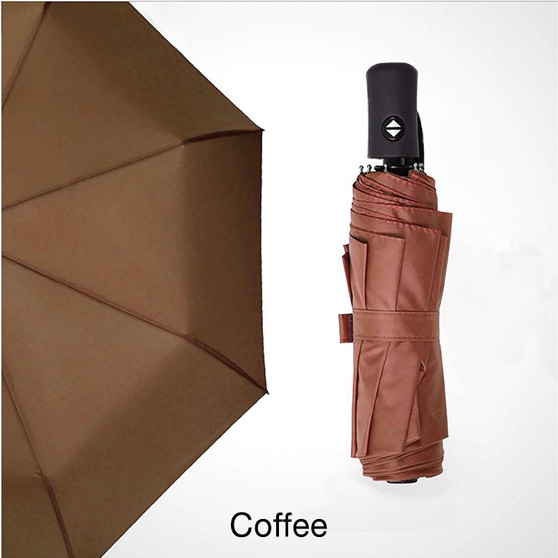 Coupe-vent double couche Impression personnalisée 3 doubles pliages ouverts auto ouverts pluie et parasol