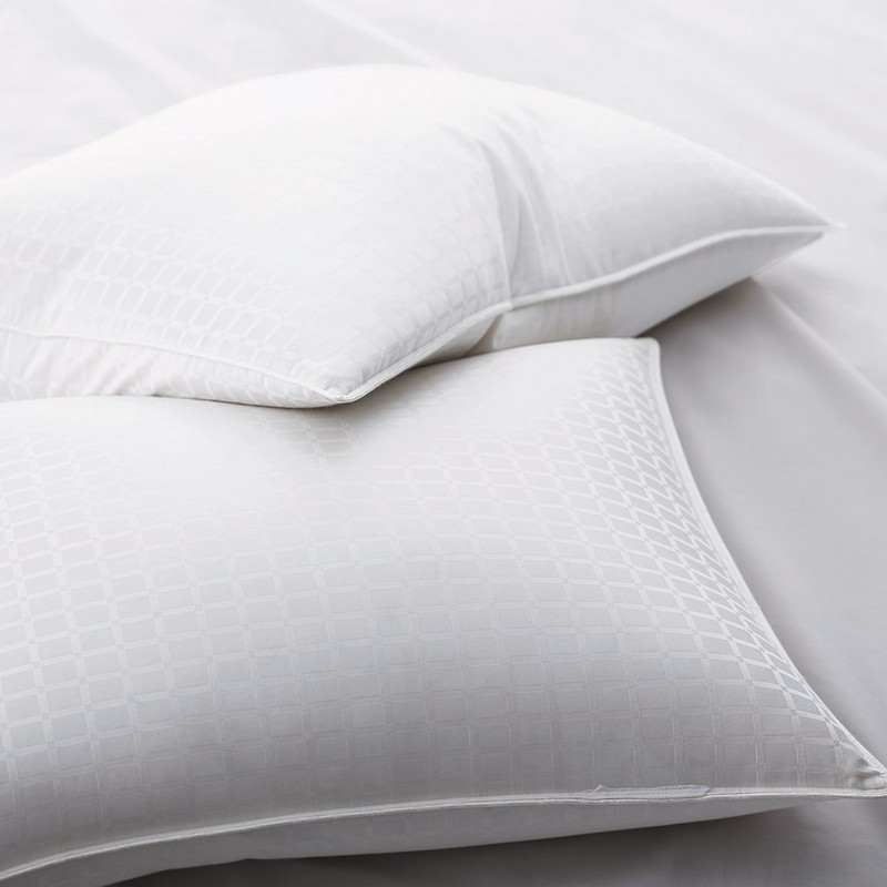 90% oreillers en duvet d'oie blanche avec un motif de vitre