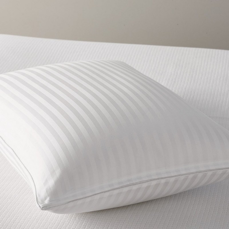 90% oreillers blancs en duvet de canard avec tissu à motif rayé damassé de 1 cm