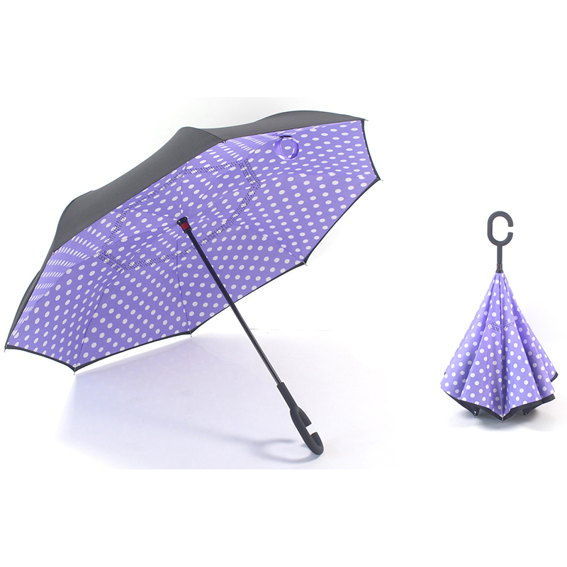 23 pouces parapluie des services d'impression à l'envers pluie inverse coupe-vent inversé parapluie droit
