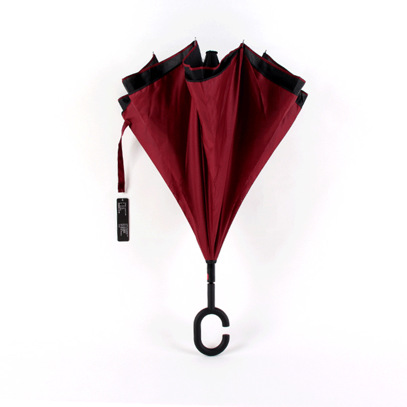 2019 parapluie automatique ouvert parapluie droit inversé avec impression de fleurs