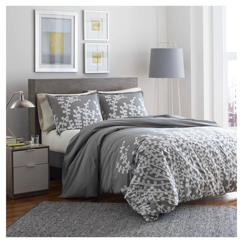 Ensemble de housse de couette en polyester lavable imprimé