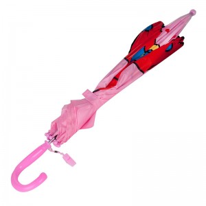 Top vente publicité papillon rose images animal enfants personnalisé auto ouvrir parapluie droit