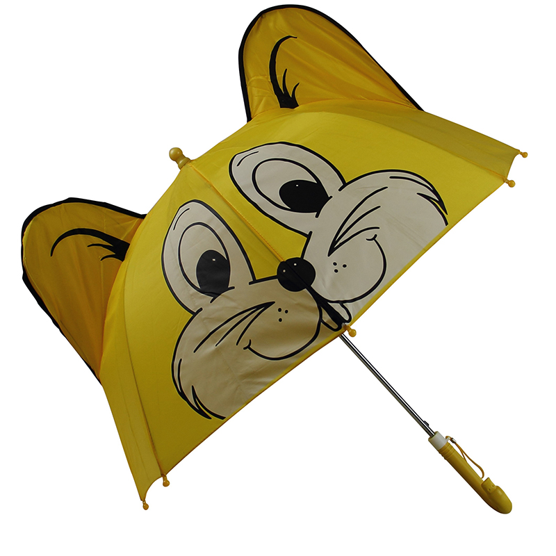 Parapluie de forme animale avec dessin de bande dessinée Ouverture directe parapluie 19 pouces pour enfants