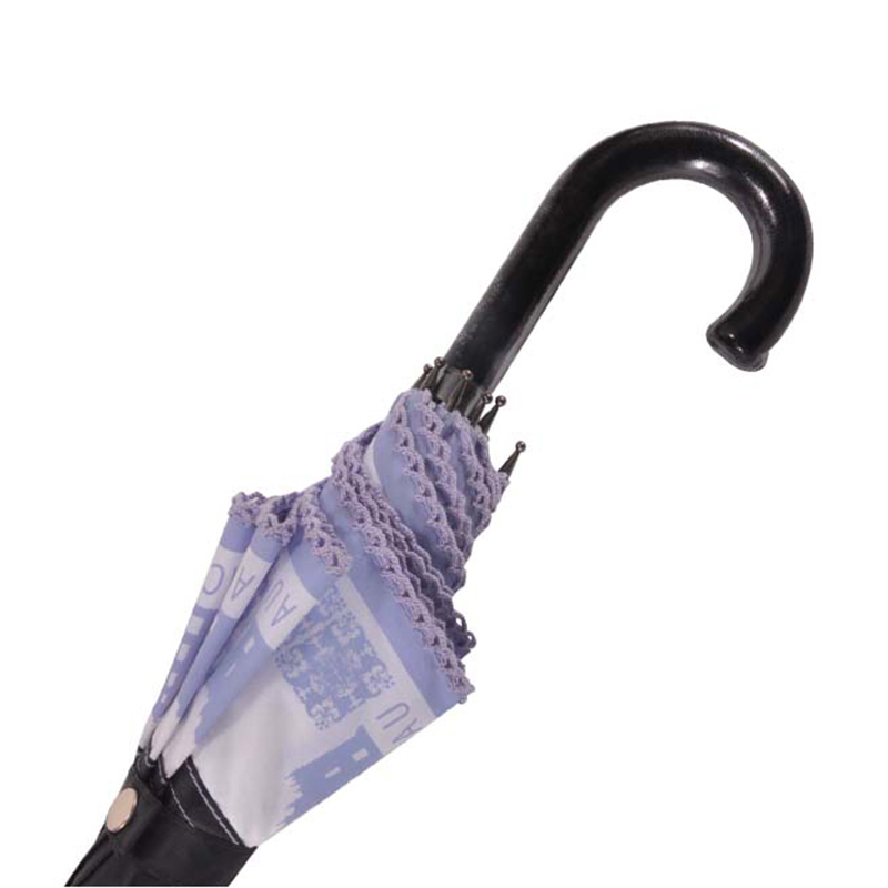Parapluie pliant à impression personnalisée de voyage 2 plis avec poignée incurvée