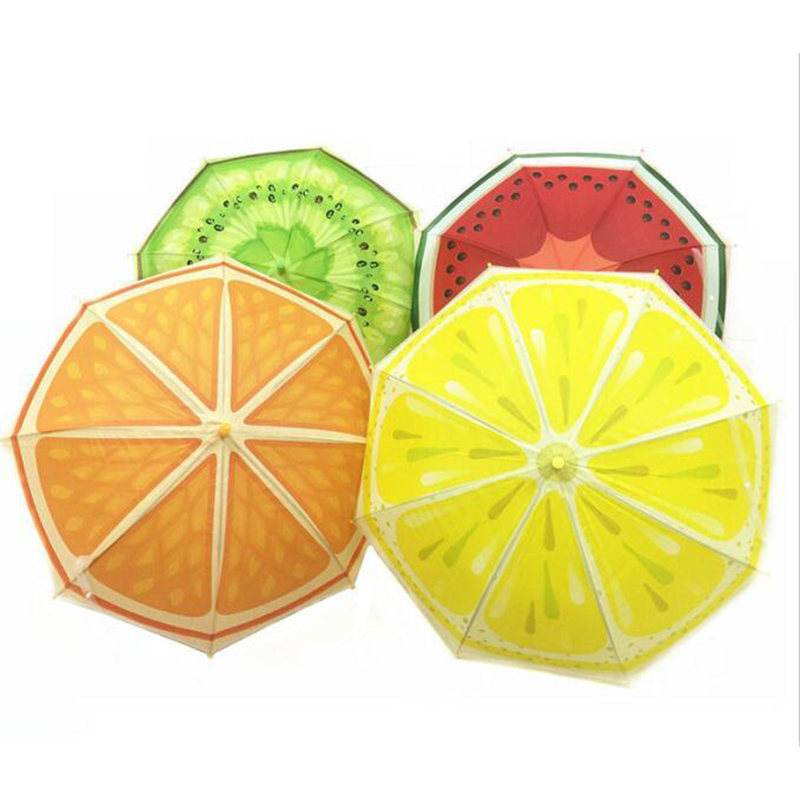 Fruit Parasol de matière automatique POE transparent Parapluie mignon pour enfants