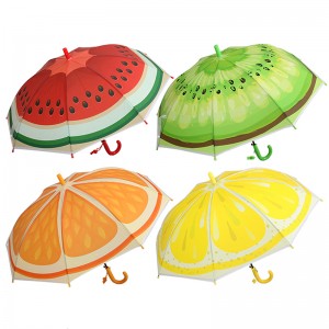 Fruit Parasol de matière automatique POE transparent Parapluie mignon pour enfants