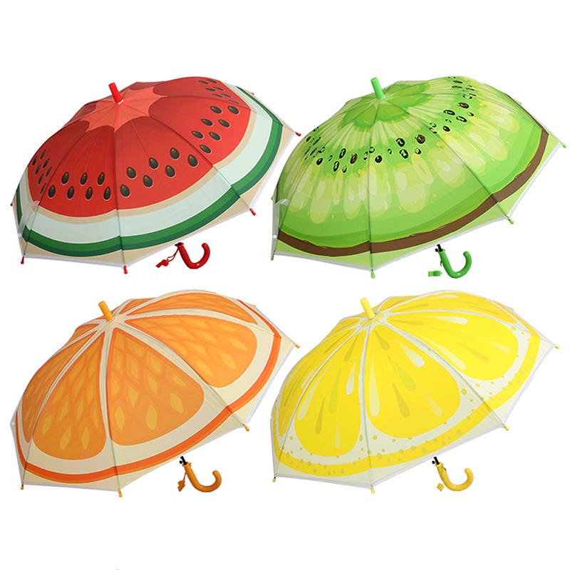Fruit Parasol de matière automatique POE transparent Parapluie mignon pour enfants