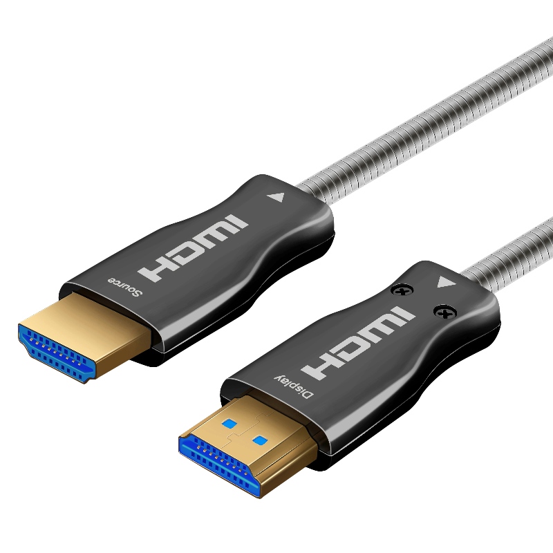 15m 49ft HDMI 2.0 18 Gbit / s 4K 60Hz HDMI à HDMI Câble avec câble de fibre optique plaqué or