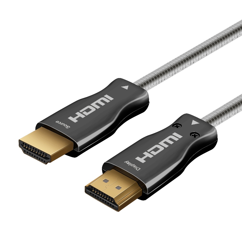 15m 49ft HDMI 2.0 18 Gbit / s 4K 60Hz HDMI à HDMI Câble avec câble de fibre optique plaqué or