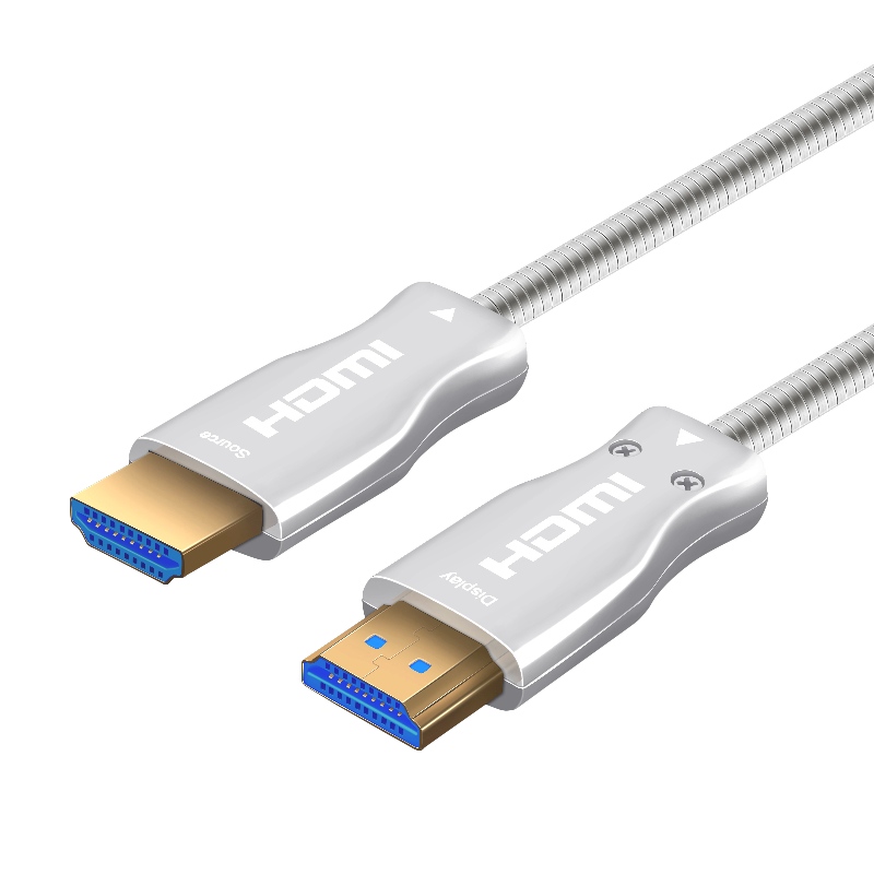 15m 49ft HDMI 2.0 18 Gbit / s 4K 60Hz HDMI à HDMI Câble avec câble de fibre optique plaqué or