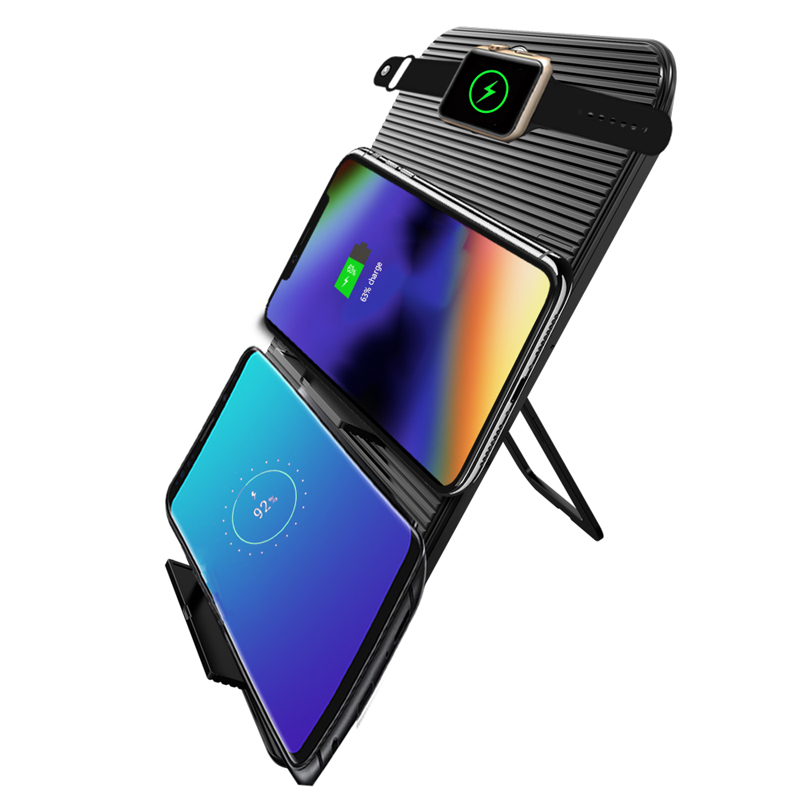 KPS-9301HC OEM vente chaude 10W rapide QI 2 charge mobile 3 dans 1 chargeur sans fil avec adaptateur 30W