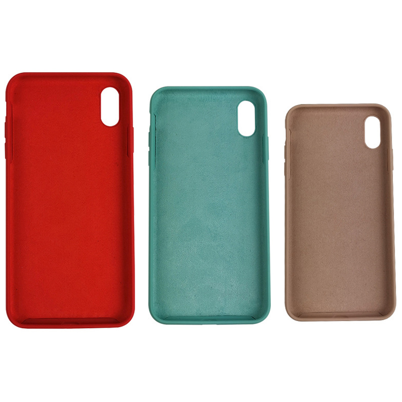 Coque en silicone souple en microfibre pour iPhone Xs