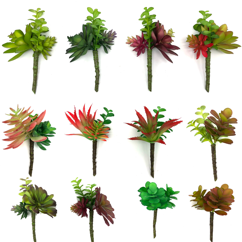Des plantes succulentes artificielles ramassent des décorations en faux vert Cactus