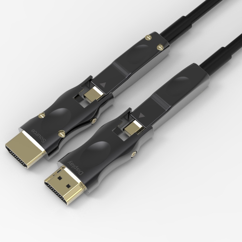 Connecteur détachable YUV 4: 4: 4 Câble 18,2 Gbps Câble 3D 4k 60HZ HDMI à fibre optique