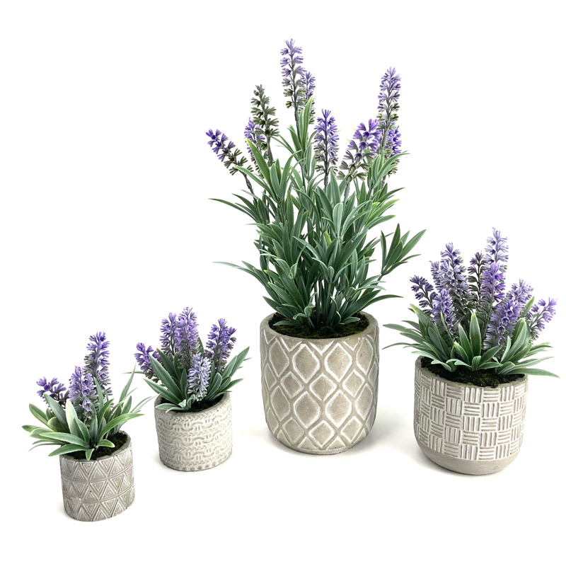 Décor artificiel moderne de plante de pot de décoration de fleurs de lavande arrange la décoration de table