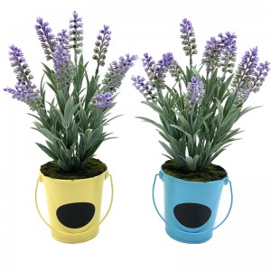 Artificielle Pot En Métal Décor À La Maison Fleurs De Lavande Arrangements Décoration De Table
