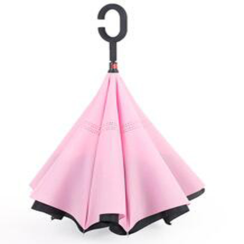 Parapluie inversé inversé avec design intérieur et poignée en forme de C sans gouttes