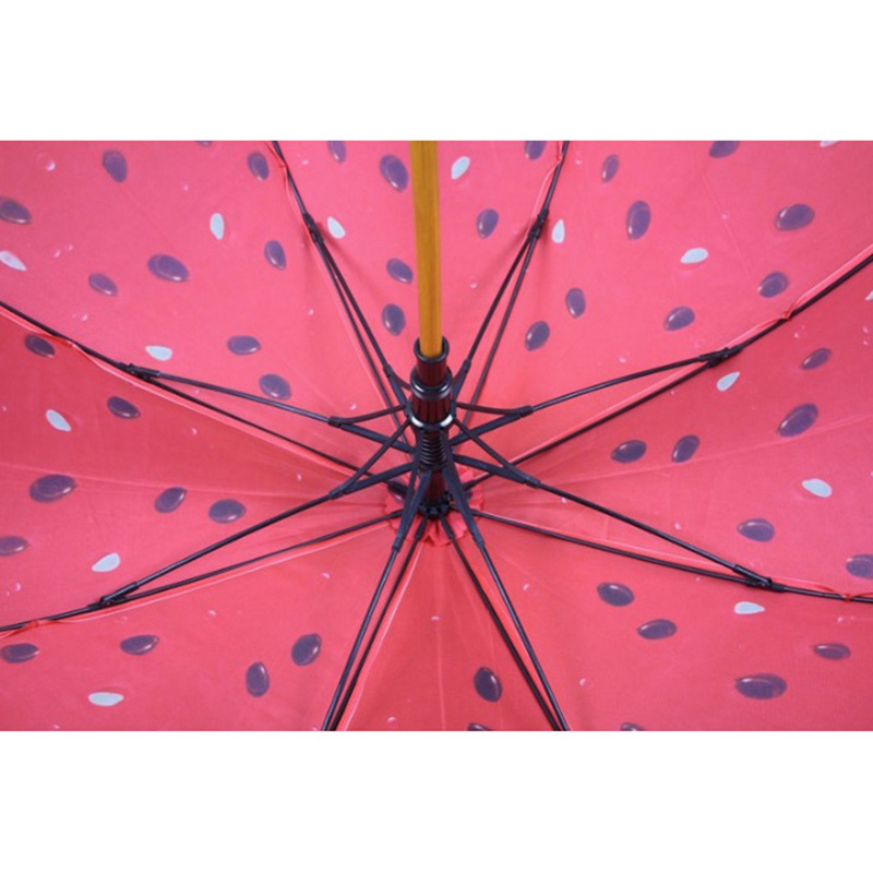 Parasol droit avec manche double et manche en bois