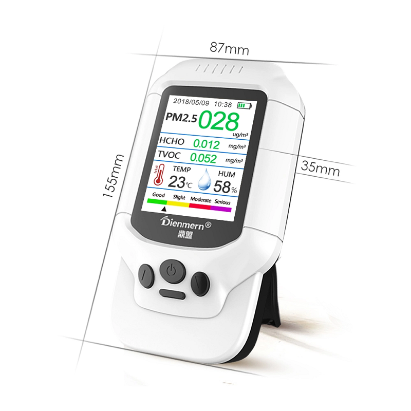 Surveillance précise de la qualité de l'air Détecteur de formaldéhyde (HCHO) avec moniteur de données de test TVOC / AQI / TEMP / HUM Qualité de l'air PM2,5 / PM10