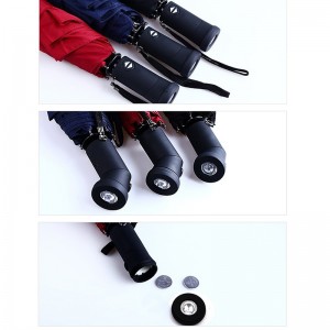 2019 Rainy forte imperméable gros 3 parapluie avec torche led