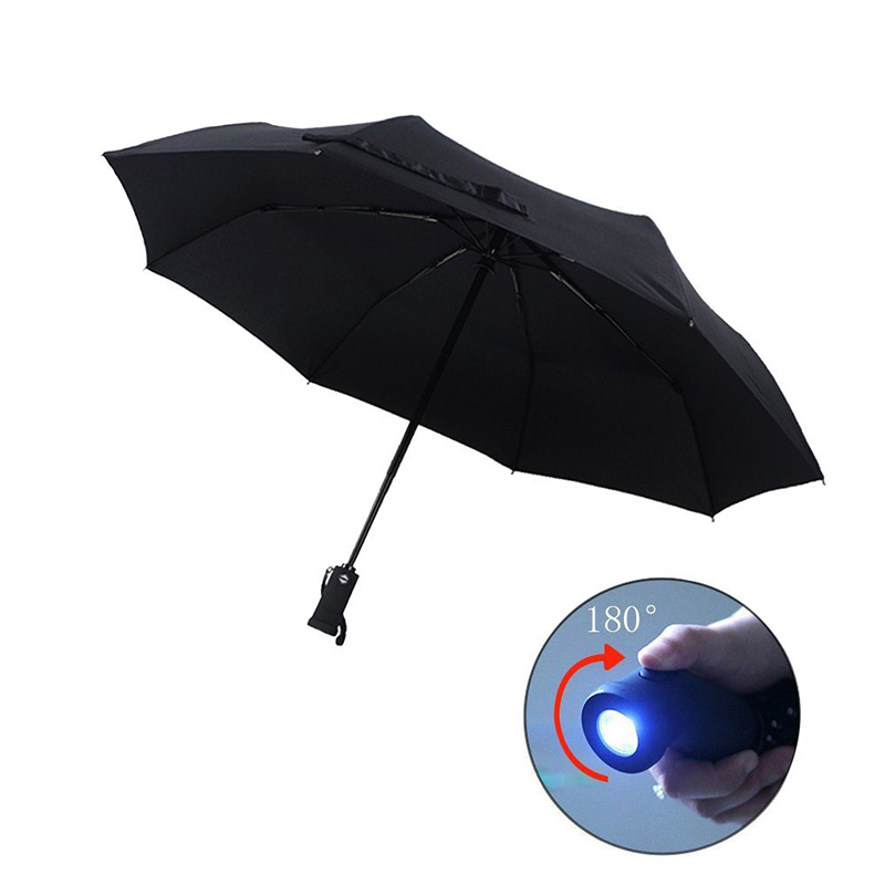 Parapluie pliable avec la lumière de LED