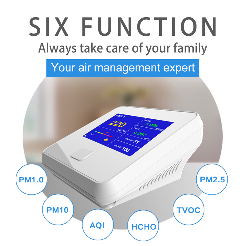 Détecteur de qualité d’air Dienmern DM103 Pour PM2.5 + HCHO + TVOC + AQI + PM1.0 + PM10