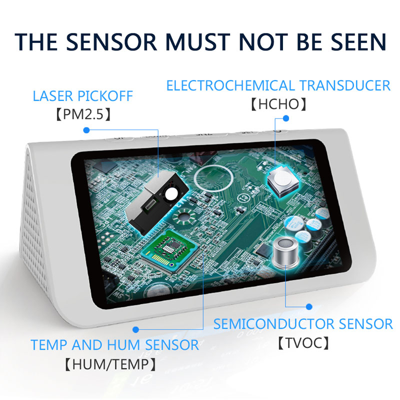 Détecteur d'air multifonction Dienmer Capteur de gaz portable Smart Calibration PM2.5 PM10 PM1.0 HCHO Analyseur de gaz de surveillance de la qualité de l'air