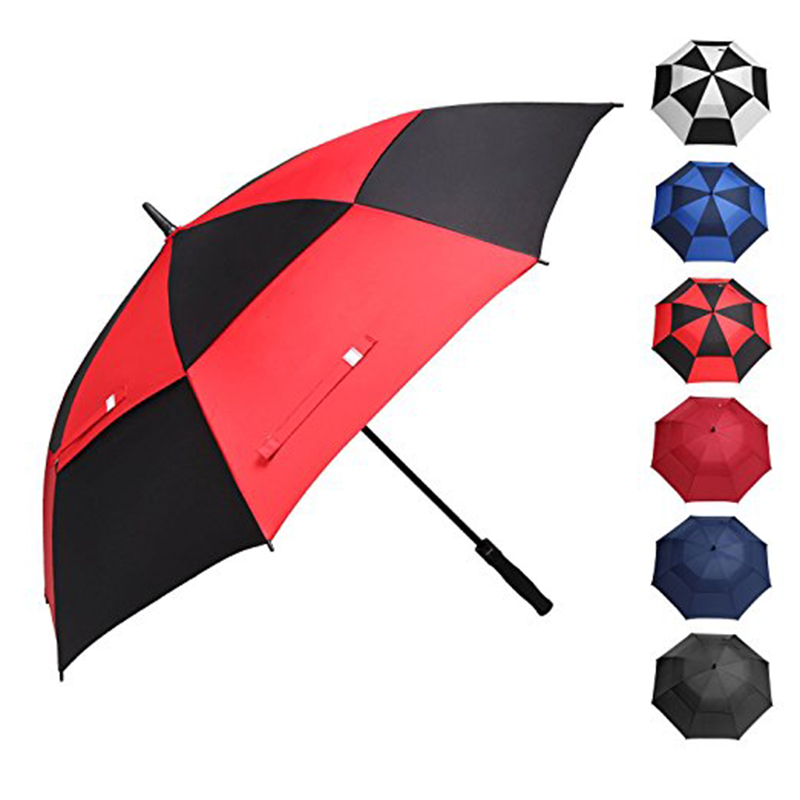 Bouton d'ouverture automatique de parapluie de golf EVA coupe-vent double couches