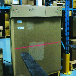 Système de guidage laser pour empileur de palettes à levage Green Beam