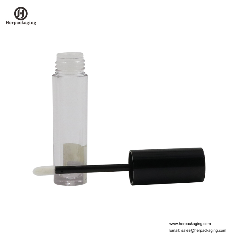Tubes de brillant à lèvres vides en plastique transparent HCL301 pour applicateurs de brillant à lèvres floqués
