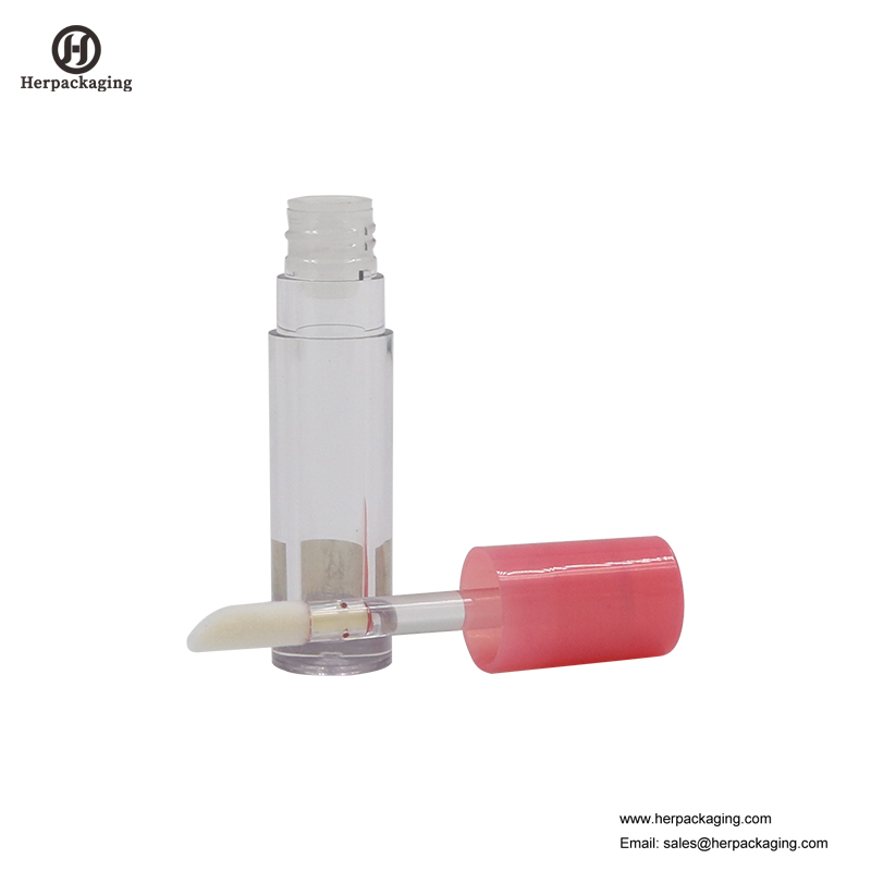 Tubes de brillant à lèvres vides en plastique transparent HCL306 pour applicateurs de brillant à lèvres floqués
