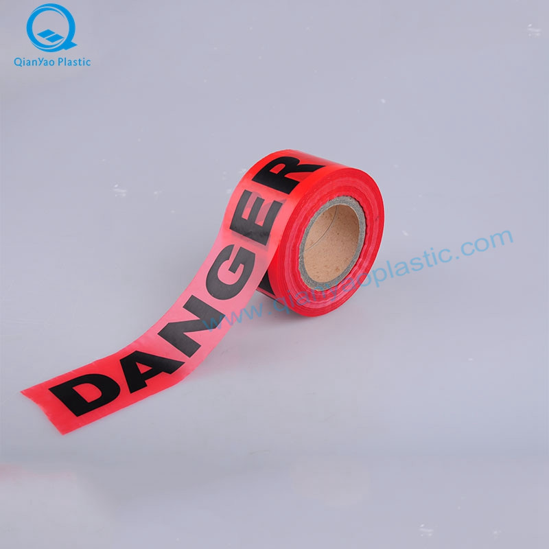 Ruban de signalisation HDPE rouge / blanc; Ruban de prudence en PEHD jaune; Ruban HDPE rouge DANGER