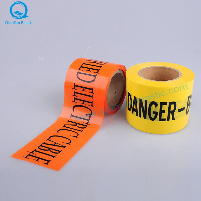 DANGER / ATTENTION Tape d'avertissement principale enfouie au-dessous; Ruban avertisseur de câble / fibre