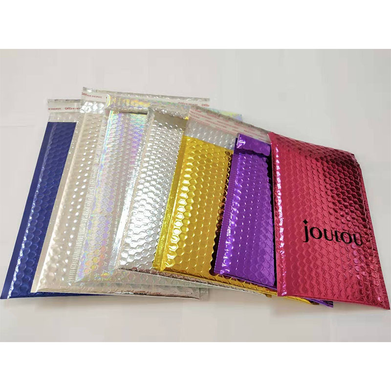 Taille personnalisée enveloppe multicolore à bulles métalliques brillantes