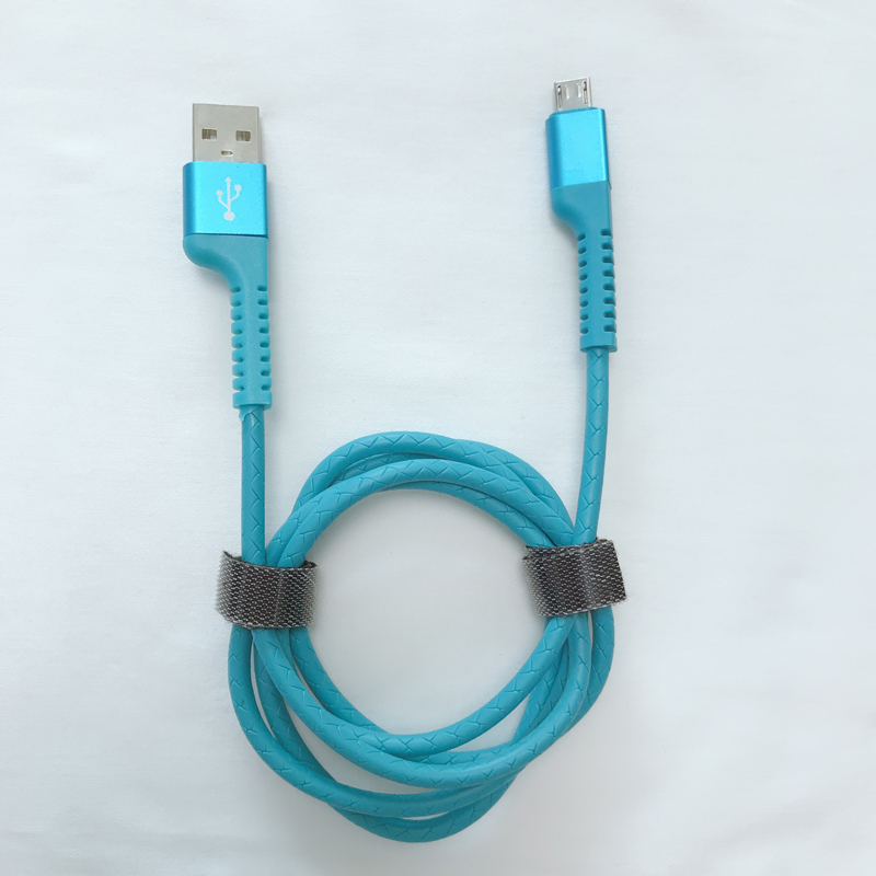 Charge rapide Câble USB rond TPE pour micro USB, type C, chargement et synchronisation de l'éclairage de l'iPhone