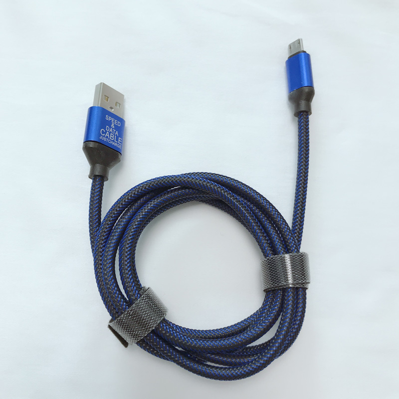 Filet de pêche tressé Chargement Rond de câble en aluminium pour boîtier USB pour micro USB, type C, chargement et synchronisation de l'éclairage de l'iPhone