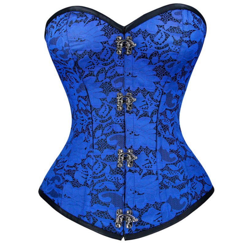 Sexy brocart floral en os sans bretelles en acier Bodyshaper taille cincher Overbust Corset N19020