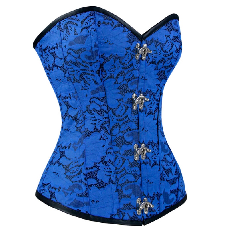 Sexy brocart floral en os sans bretelles en acier Bodyshaper taille cincher Overbust Corset N19020