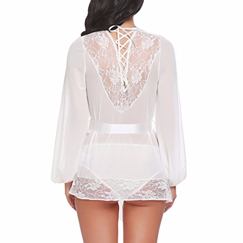 Lingerie sexy en dentelle transparente avec maillot de bain mince avec dentelle S18
