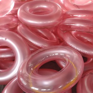 Flotteur transparent de piscine d'anneau de natation de tube de bain de scintillement gonflable géant gonflable d'or