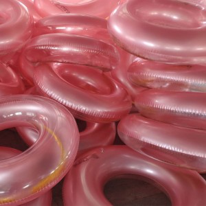 Flotteur transparent de piscine d'anneau de natation de tube de bain de scintillement gonflable géant gonflable d'or