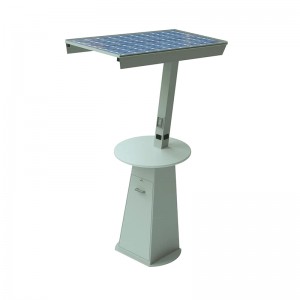 Table basse d'extérieur avec station de chargement solaire