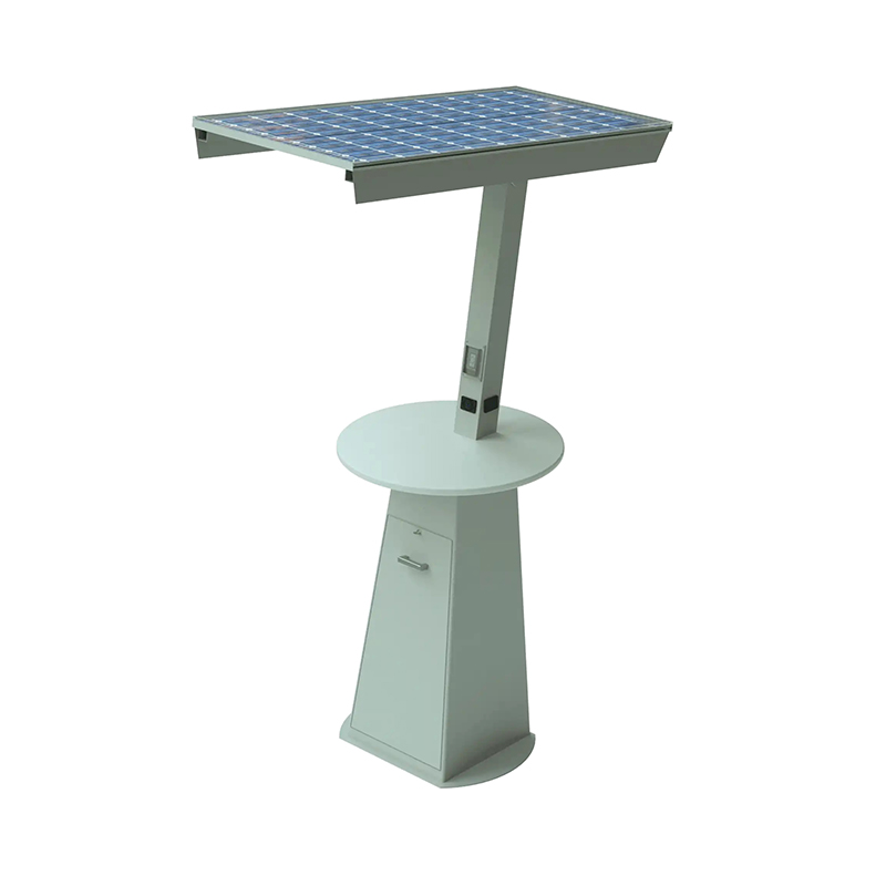 Table basse d'extérieur avec station de chargement solaire